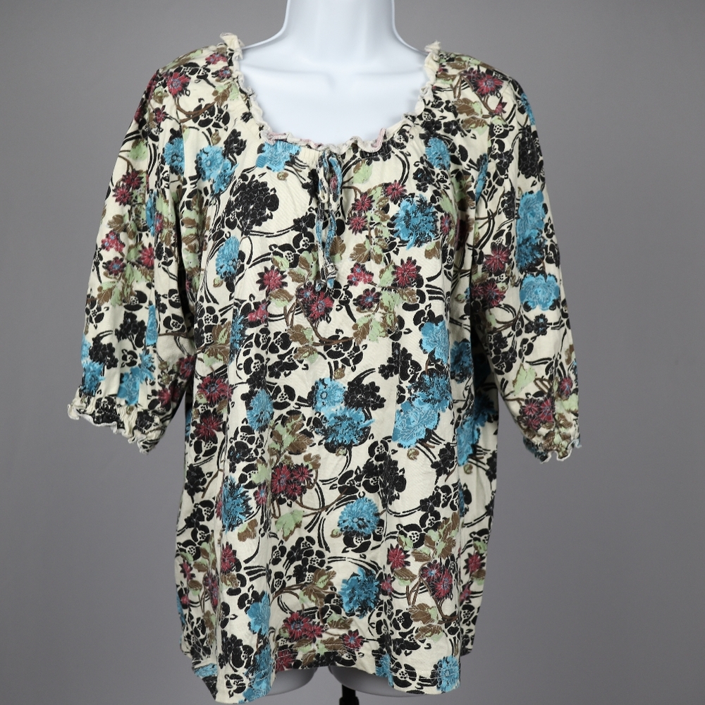 Only Necessities Womens 1X Floral Blouse